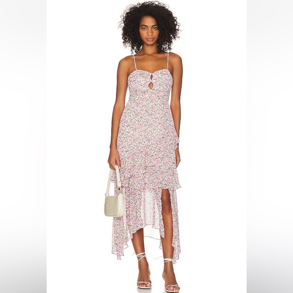 MINKPINK Dresses & Skirts - MINKPINK Pink Floral Liberty Midi Dress